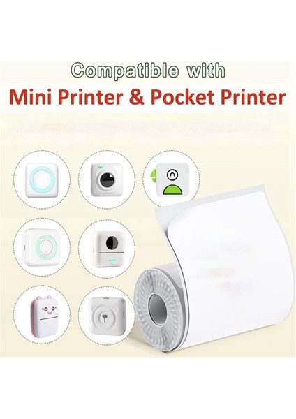 Mürekkepsiz Bluetooth Yazıcı Için Mini Yazıcı Kağıdı 57MM x 30MM, 6 Rulo (Yurt Dışından)
