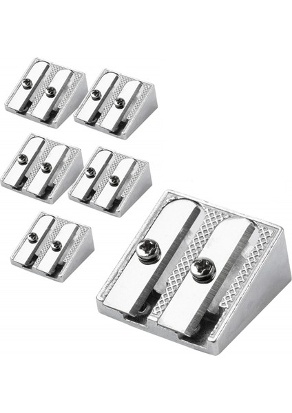 2 Delikli El Tipi Metal Kalemtıraş, 6'lı Paket (Yurt Dışından)