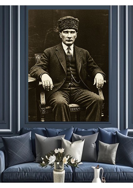 Mustafa Kemal Atatürk Dekoratif Kanvas - Mdf Ahşap Tablo