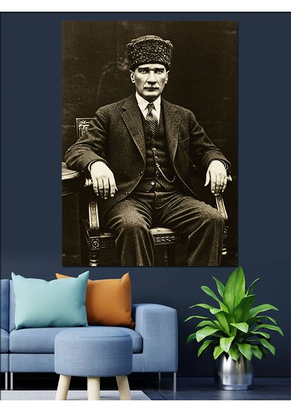 Mustafa Kemal Atatürk Dekoratif Kanvas - Mdf Ahşap Tablo fırsatları