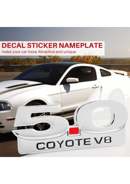 5.0 Coyote V8 Amblem 11-14 Ford Mustang F150 F250 F350 Krom Yan Gövde Çamurluk Amblemler Çıkartma Rozet Tabela (Yurt Dışından)