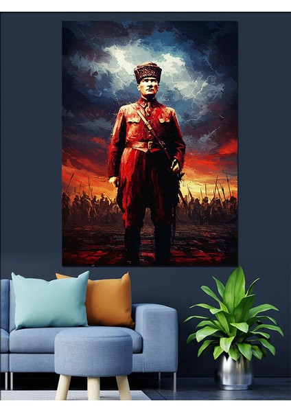 Mustafa Kemal Atatürk Dekoratif Kanvas - Mdf Ahşap Tablo