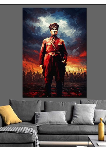 Mustafa Kemal Atatürk Dekoratif Kanvas - Mdf Ahşap Tablo fırsatları