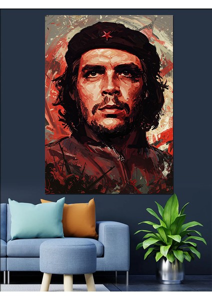Devrim Ateşi Portresi Che Guevara Dekoratif Kanvas - Mdf Ahşap Tablo modelleri