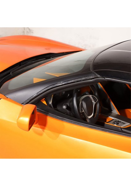 Corvette Için C7 2014-2019 Yumuşak Karbon Fiber Araba Ön Cam Bir Sütun Şerit Trim Etiket Aksesuarları (Yurt Dışından)