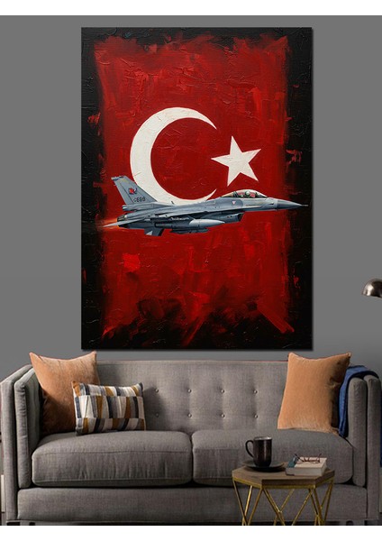 Göklerde Hür Uçak Dekoratif Kanvas - Mdf Ahşap Tablo