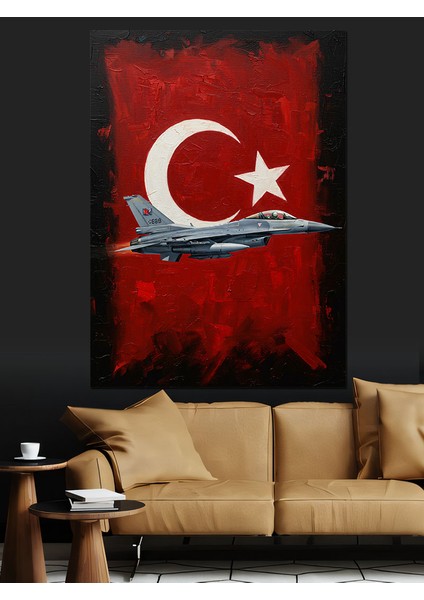 Göklerde Hür Uçak Dekoratif Kanvas - Mdf Ahşap Tablo