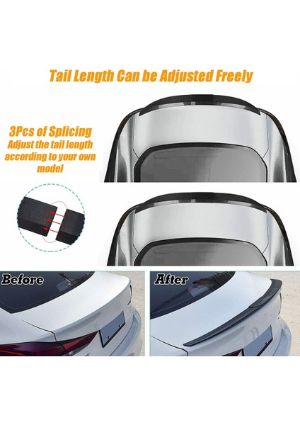 Evrensel Araba Spoiler, Ayarlanabilir Arka Bagaj Spoiler Dudak Çatı Kuyruk Kanat Aksesuarları, Karbon Fiber (Yurt Dışından) fırsatları