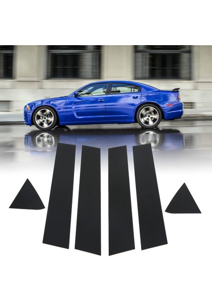 Dodge Charger 2006-2010 Için Araba Pencere Ayağı Sonrası Çıkartma Trim, Yan Kapı Pencere Kapağı Trim Değiştirme (Parlak Siyah) (Yurt Dışından)