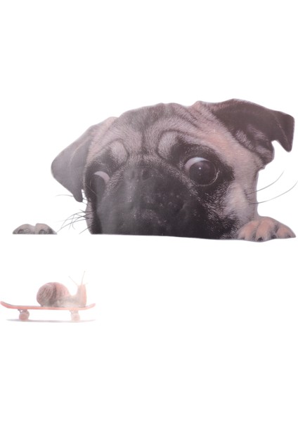 Komik Sevimli Pet Pug Köpek Salyangoz 3D Araba Pencere Çıkartmaları Ev Duvar Sticker Dekorasyon (Yurt Dışından)