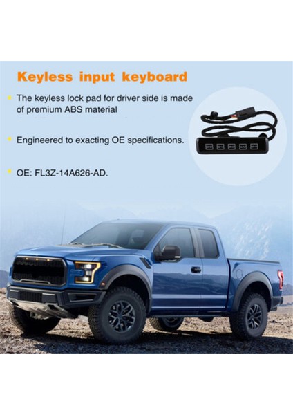Ford F150 F250 F350 Için Yeni Anahtarsız Kilit Pedi FL3Z-14A626-AD FL3Z-14A626-AA FL3Z14A62AB Şifre Kilit Anahtarı (Yurt Dışından)