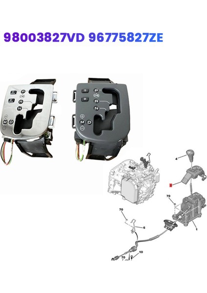 Otomatik Vites Değiştirme Kontrol Paneli Ekran Düğmesi Kapağı 98003827VD 96775827ZE Peugeot 307 308 Citroen C3-Xr 14-22 A (Yurt Dışından)