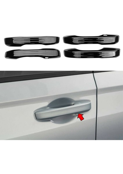 Araba Dış Kapı Kolu Kapı Kolu Dekoratif Kapak Kapı Kolu Honda Civic 11TH Nesil 2022 Siyah (Yurt Dışından)