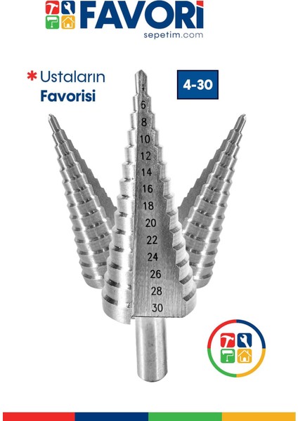 Paslanmaz Kademeli Matkap Ucu Sac Delme 4-30 mm Sarı Titanyum Kozalak Panç fırsatları