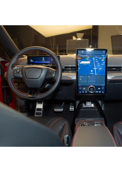 Ford Mustang Mach-E 2021+ Için Paslanmaz Çelik Pedallar Hızlandırıcı Fren Ayak Pedalı Koruyucu Örtü Kaymaz Araba Yedek B (Yurt Dışından)
