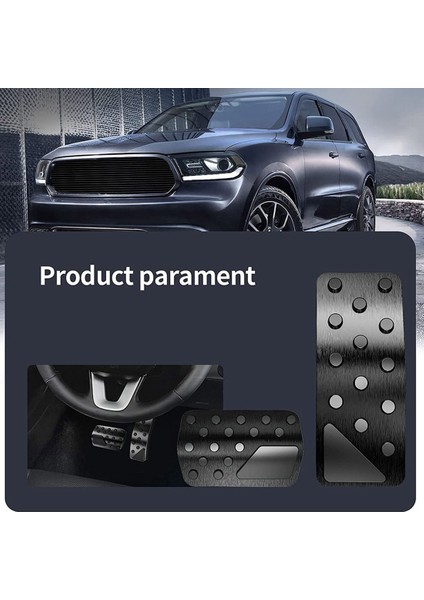 Dodge Durango Jeep Grand Cherokee 2011-2021 Için Sondaj Yok Alüminyum Fren ve Gaz Pedalı Kapakları (Siyah) (Yurt Dışından)
