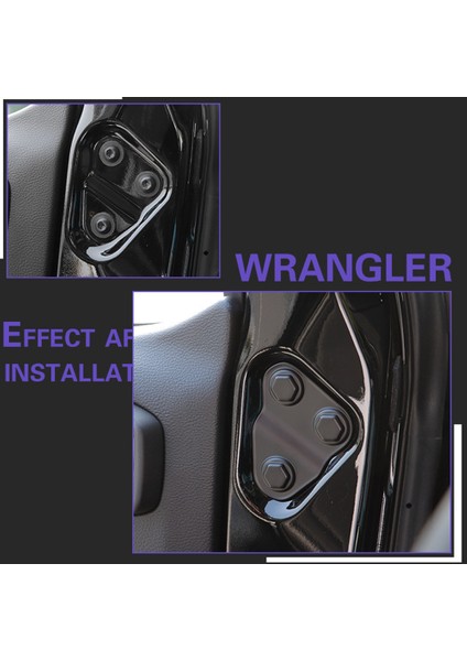 Adet Vida Koruma Cıvata Kapak Trimi Jeep Wrangler Jl 2018-2021, Ön Kapı Vida Koruma Kapağı, Siyah (Yurt Dışından)