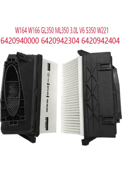 Mercedes W164 W166 GL350 ML350 3.0l V6 S350 W221 6420940000 6420942304 6420942404 Için 1 Çift Hava Filtresi (Yurt Dışından)