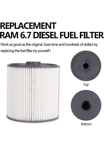 68436631AA Ram 2500 3500 4500 5500 6.7l 2019-2020 Ram 1500 2020 Motor PF46152 Için Yakıt Filtresi Elemanları (Yurt Dışından) modelleri