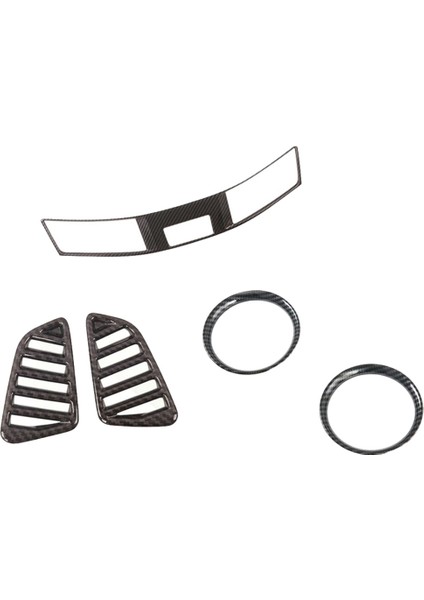Nissan Navara Için NP300 2015-2020 Karbon Fiber Abs Araba Klima Ac Çıkış Havalandırma Krom Çerçeve Trim Aksesuarları, 5 Adet (Yurt Dışından)