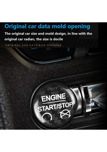 Ford Mustang 2015-2019 Için Gerçek Karbon Fiber Araba Motoru Başlatma Durdurma Düğmesi Kapağı Sticker Trim Iç Aksesuarlar (Yurt Dışından)