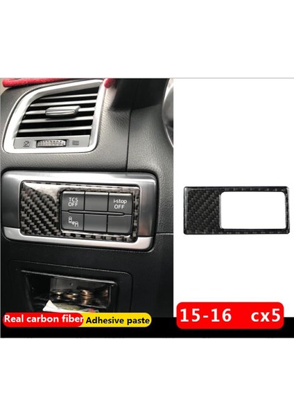 Mazda Cx5 Cx-5 2015 2016 Karbon Fiber Far Ayar Anahtarı Kapağı Trim Dekor Araba Aksesuarları, Deliksiz (Yurt Dışından)