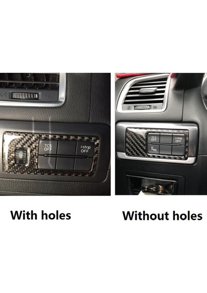 Mazda Cx5 Cx-5 2015 2016 Karbon Fiber Far Ayar Anahtarı Kapağı Trim Dekor Araba Aksesuarları, Deliksiz (Yurt Dışından)