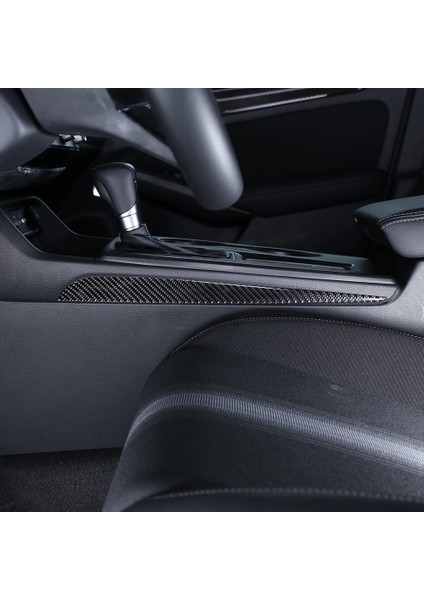 11. Honda Civic 2022 Karbon Fiber Merkezi Kontrol Dişli Yan Panel Trim Kapak Sticker Iç Aksesuarlar, Siyah (Yurt Dışından)