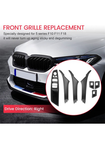 Rhd Araba Iç Kapı Kolu Iç Kapı Paneli Çekme Ayar Kapağı -Bmw 5 Serisi F10 F11 520 525 Siyah Rhd (Yurt Dışından) fırsatları