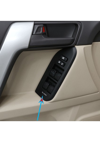 Pencere Kaldırma Düğmesi Paneli FJ150 J15 Toyota Land Cruiser Prado 150 2014-2018 Siyah Ahşap Desenli Kapı Kolu Kılıfı (Yurt Dışından)