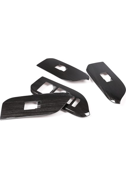 Pencere Kaldırma Düğmesi Paneli FJ150 J15 Toyota Land Cruiser Prado 150 2014-2018 Siyah Ahşap Desenli Kapı Kolu Kılıfı (Yurt Dışından)