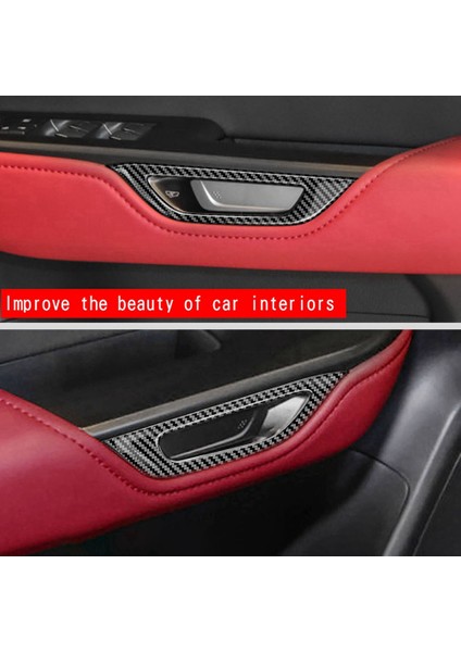Rhd Araba Iç Kapı Kolu Dekorasyon Kapak Etiket Trim Dekorasyon Lexus NX260 NX350H 2022 2023 Karbon Fiber (Yurt Dışından)
