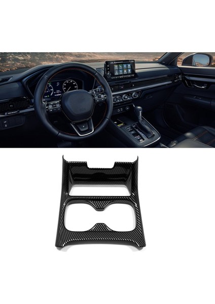 Araba Karbon Fiber Orta Konsol Su Dağı Tutucu Dekorasyon Kapağı Trim Çıkartmaları Honda Crv 6th 2023 (Yurt Dışından)