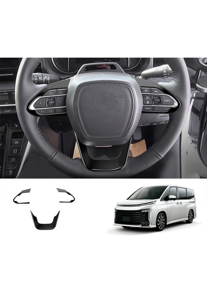 Toyota Voxy Noah 90 Serisi 2022 2023+ Parlak Siyah Için Rhd Araba Iç Direksiyon Simidi Kapağı Trim Sticker Kitleri (Yurt Dışından)
