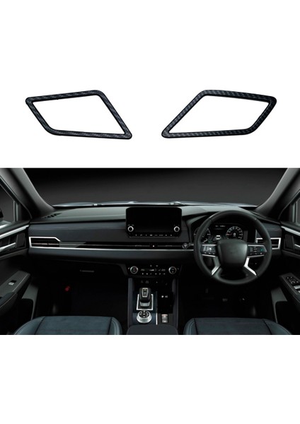 Mitsubishi Outlander 2022 2023 Için Karbon Fiber Dashboard Hava Çıkış Havalandırma Ayar Kapağı Etiket Dekorasyon Çerçeve Rhd (Yurt Dışından)