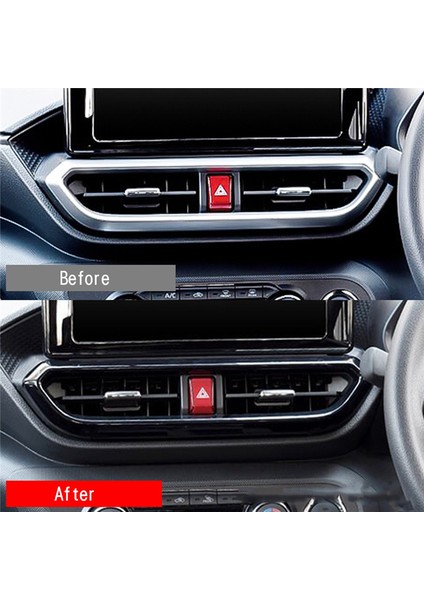 Karbon Fiber Araba Iç Dashboard Merkezi Konsol Hava Firar A/c Çıkış Krom Çerçeve Trim Toyota Raize/gr 2020-2022 (Yurt Dışından)