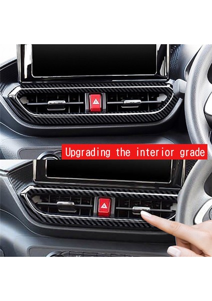Karbon Fiber Araba Iç Dashboard Merkezi Konsol Hava Firar A/c Çıkış Krom Çerçeve Trim Toyota Raize/gr 2020-2022 (Yurt Dışından)