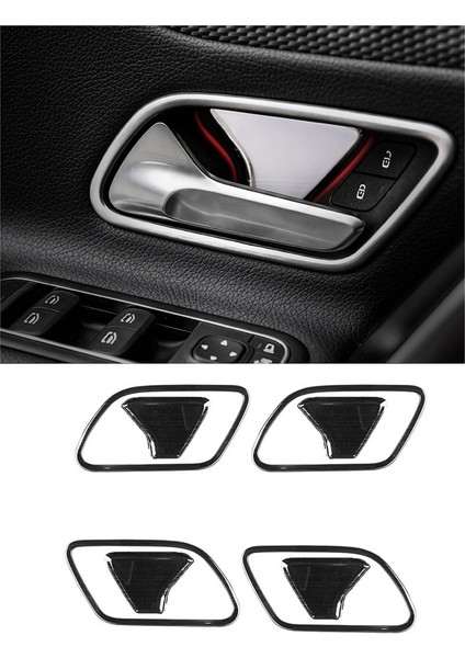 Mercedes Benz B Glb Gla Sınıfı W247 2020 2021 Paslanmaz Çelik Kapı Kolu Kase Kapağı Trim Çerçeve Aksesuarları, Siyah (Yurt Dışından)