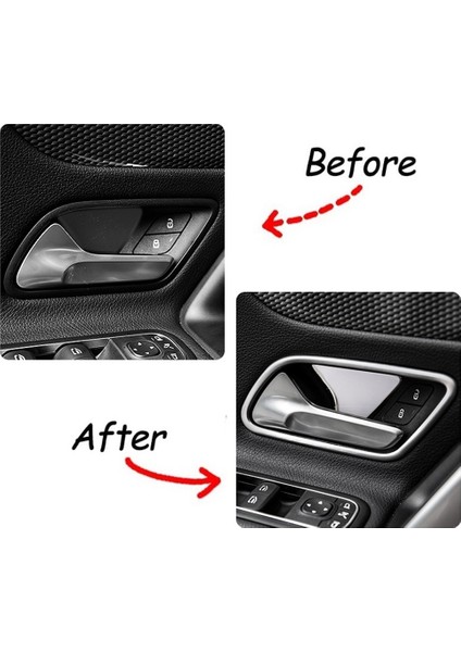 Mercedes Benz B Glb Gla Sınıfı W247 2020 2021 Paslanmaz Çelik Kapı Kolu Kase Kapağı Trim Çerçeve Aksesuarları, Siyah (Yurt Dışından)