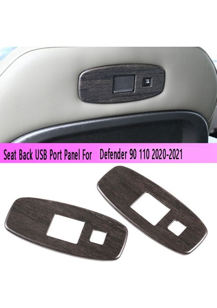 Araba Meşe Ahşap Desenli Koltuk Arkası USB Port Panel Çerçeve Döşeme Land Rover Defender 90 110 2020-2021 (Yurt Dışından)