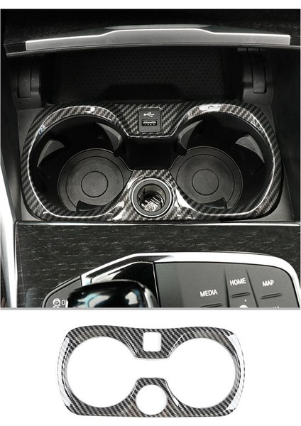Bmw-3 Serisi G20 G28 2019-2021 Karbon Fiber Merkezi Konsol Su Dağı Tutucu Kapak Trim Dekor Etiket Aksesuarları (Yurt Dışından)