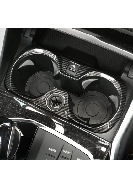 Bmw-3 Serisi G20 G28 2019-2021 Karbon Fiber Merkezi Konsol Su Dağı Tutucu Kapak Trim Dekor Etiket Aksesuarları (Yurt Dışından)
