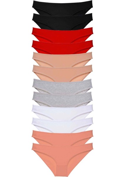 12 Adet Süper Eko Set Likralı Kadın Slip Külot Set 1