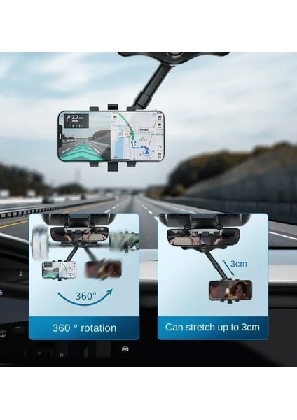 360 Derece Ayarlanabilen Araç Içi Dikiz Aynası Telefon Tutucu modelleri