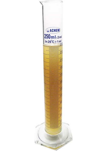 250ML Cam Mezür Uzun Form Mavi Skala