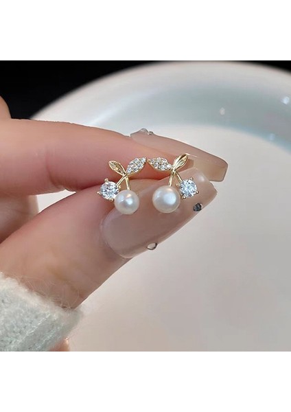 Zirkon Küpe Tasarımı Minimalist Vegan Loop Geometrik Inci Küpe (Yurt Dışından)