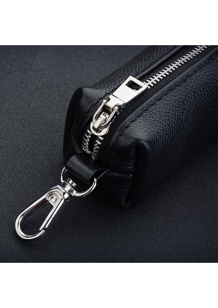 Karanlık Stil Moda Kadın Hakiki Deri Anahtarlık Kılıfı Fermuarlı Kılıf Düzenleyici Ev Sahibi Anahtar Çantası Yeni Anahtarlık Çantası Anahtar Tutucu Cüzdan (Yurt Dışından)