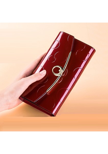 Mavi Stil Lüks Kadın Cüzdan Moda Kadın Cüzdan Deri Kırmızı Altın Mavi Kadın Cüzdan Akşam Çantası Porte Feuille Femme Luxe (Yurt Dışından) modelleri