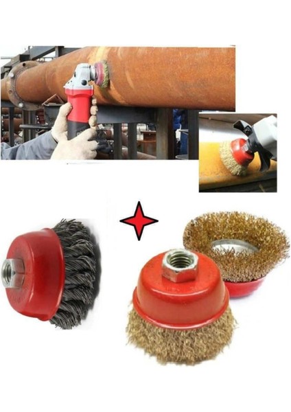 2 Parça Burgulu Çanak Tel Fırça