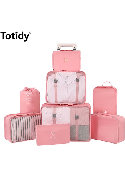 Mavi 8 Adet Bir Stil Seyahat Çantası Kıyafet Ayakkabı Iç Çamaşırı Seyahat Organizatörü Valiz Paketleme Küpü Depolama Aksesuarları Sütyen Kozmetik Çanta (Yurt Dışından) fiyatları